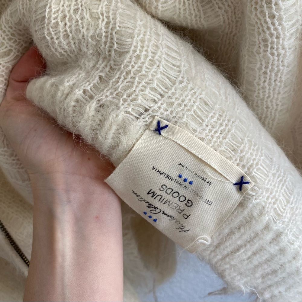 Free People Cream Oversized Fuzzy Zip Teddy Jacket - Picture 14 of 16